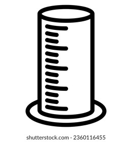 Graduated flask line icon, Wine festival concept, Measurement glassware sign on white background, Laboratory graduated cylinder icon in outline style for mobile and web. Vector graphics