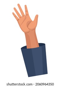 graduated hand up isolated icon