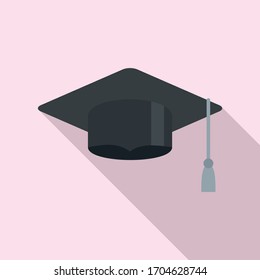 Graduated hat icon. Flat illustration of graduated hat vector icon for web design