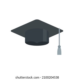 Graduated hat icon. Flat illustration of graduated hat vector icon isolated on white background