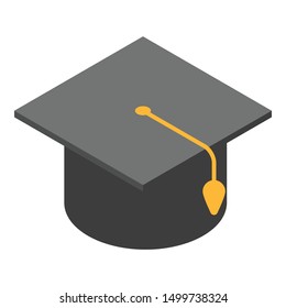 Graduated hat icon. Isometric of graduated hat vector icon for web design isolated on white background