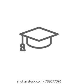 Graduated hat thin icon vector