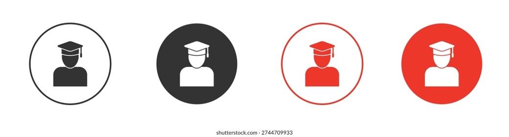 Graduated icon collection with black editable strokes.