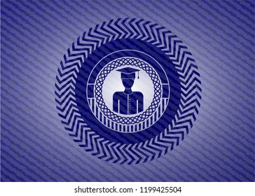 graduated icon with denim texture