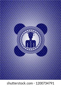 graduated icon with denim texture