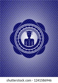 graduated icon with denim texture