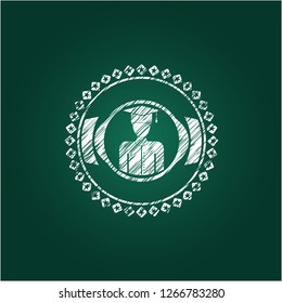 graduated icon drawn with chalkboard texture
