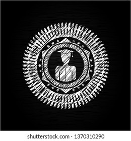 graduated icon drawn with chalkboard texture