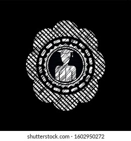 graduated icon drawn with chalkboard texture