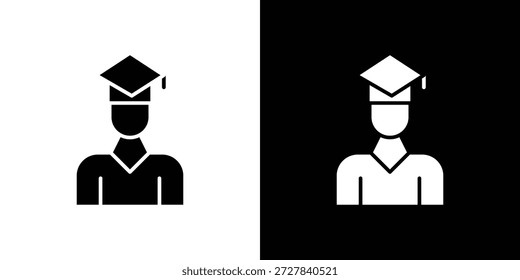 Icono graduado Ilustración vectorial plana. Símbolos negros simples