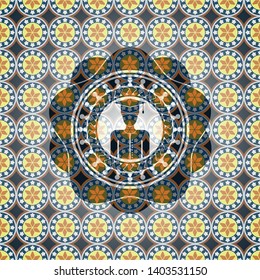 graduated icon inside arabesque style badge. arabic decoration.
