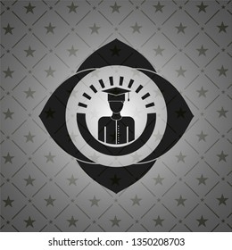 graduated icon inside black badge