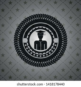 graduated icon inside black badge