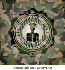 graduated icon inside camouflage texture