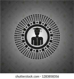 graduated icon inside dark badge