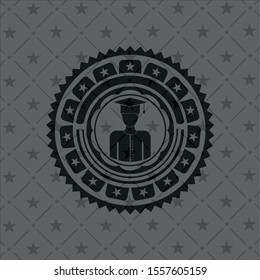 graduated icon inside dark badge