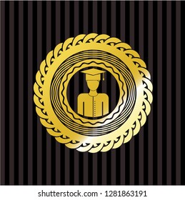 graduated icon inside gold badge