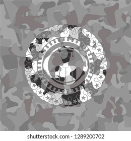 graduated icon inside grey camo texture