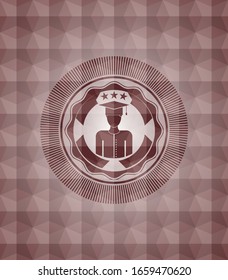 graduated icon inside red seamless polygonal badge.