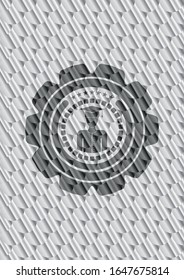 graduated icon inside silver badge. Scales pattern. Vector Illustration. Detailed.