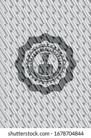 graduated icon inside silver emblem or badge. Scales pattern. Vector Illustration. Detailed.