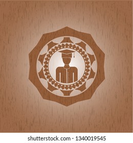 graduated icon inside wooden signboards