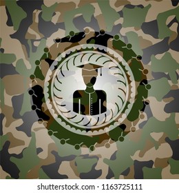 graduated icon on camo pattern