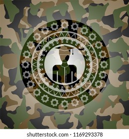 graduated icon on camo pattern