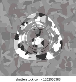 graduated icon on grey camo pattern