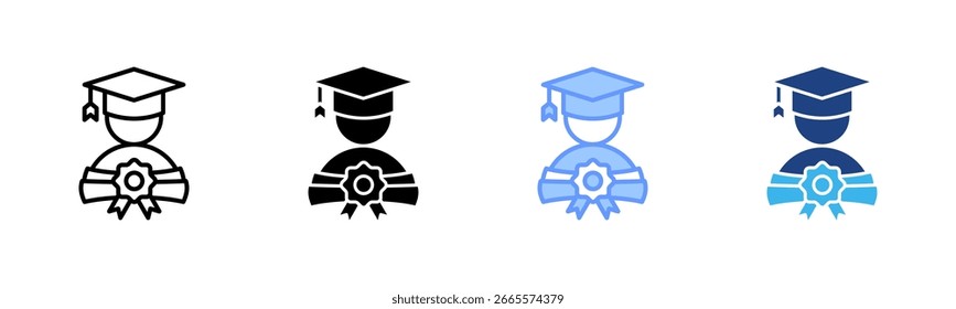 Ícone graduado define coleção de vários estilos