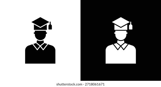 Graduated icon. Simple high quality pictogram. Modern solid style