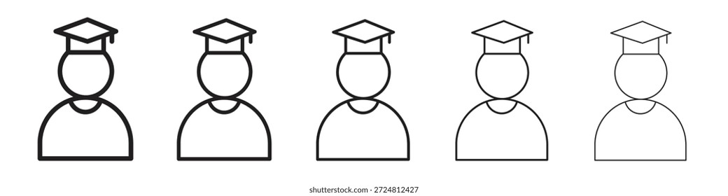 Icono graduado. Estilo de contorno simple. Elementos gráficos.