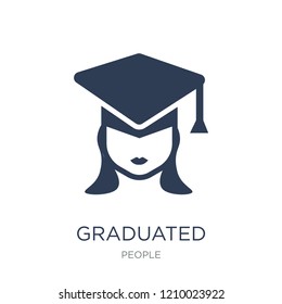 Graduated icon. Trendy flat vector Graduated icon on white background from People collection, vector illustration can be use for web and mobile, eps10