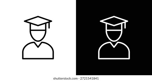 Icono graduado en estilo lineal delgado de trazo de moda.