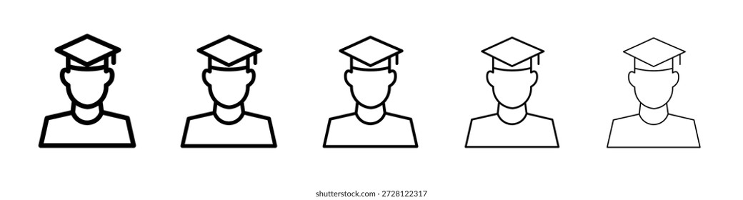 Vector de icono graduado en pictograma lineal de trazo editable
