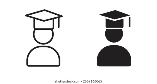 Ícone graduado. Ilustração de vetor. Ilustração isolada de vetor. Ilustração de EPS.