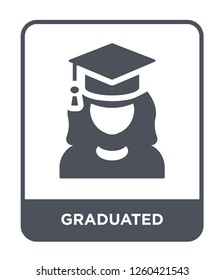 graduated icon vector on white background, graduated trendy filled icons from Education collection, graduated simple element illustration