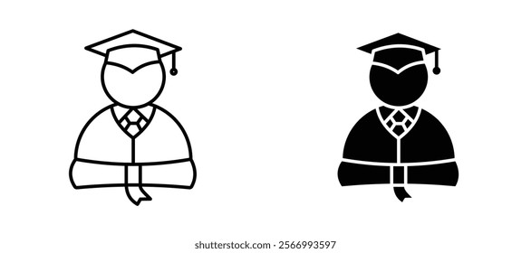 Graduated icons in outline and fill. vector illustration for ui.