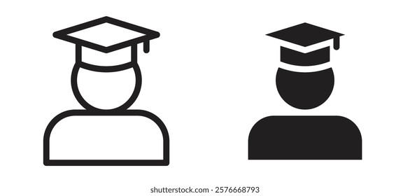 Graduated icons in outline and stroke versions