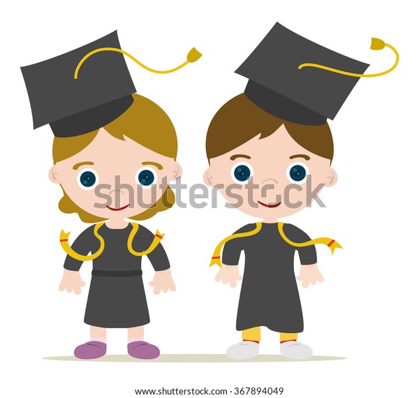 Graduated Kids Girl Boy Stock Vector (Royalty Free) 367894049