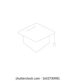 graduated, knowledge, university line illustration icon on white background
