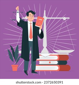 graduated lawyer concept vector design illustration