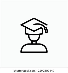 graduated, man, education, student icon, isolated icon in light background, perfect for website, blog, logo, graphic design, social media, UI, mobile app