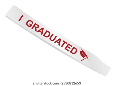 I graduated ribbon. vector illustration