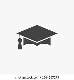 Graduated school hat icon vector