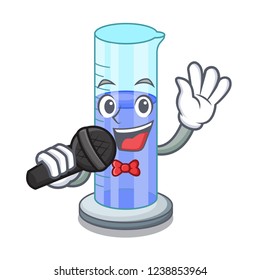 graduated shaped cylinder Isolated on cartoon