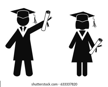 graduated stick figures