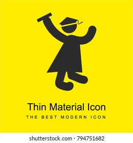 Graduated student bright yellow material minimal icon or logo design