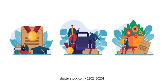 Graduated Student Flat Bundle Design