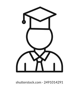 Graduated student icon Black line art vector logo